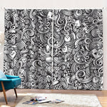 Cartoon Casino Card Pattern Print Pencil Pleat Curtains