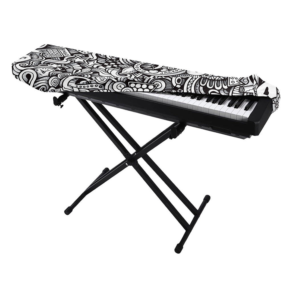 Cartoon Casino Card Pattern Print Piano Keyboard Cover