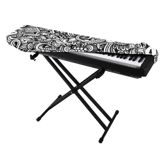 Cartoon Casino Card Pattern Print Piano Keyboard Cover
