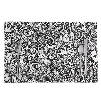Cartoon Casino Card Pattern Print Placemat