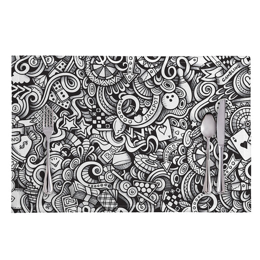 Cartoon Casino Card Pattern Print Placemat