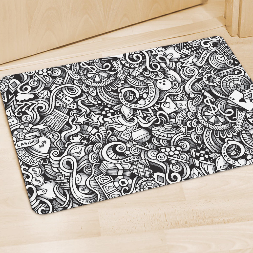 Cartoon Casino Card Pattern Print Polyester Doormat