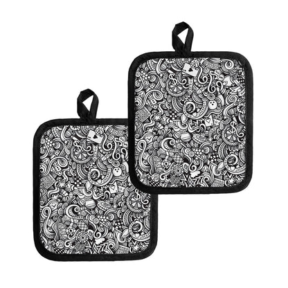 Cartoon Casino Card Pattern Print Pot Holders