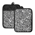 Cartoon Casino Card Pattern Print Pot Holders With Pocket