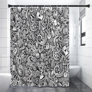 Cartoon Casino Card Pattern Print Premium Shower Curtain