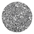 Cartoon Casino Card Pattern Print Round Blanket