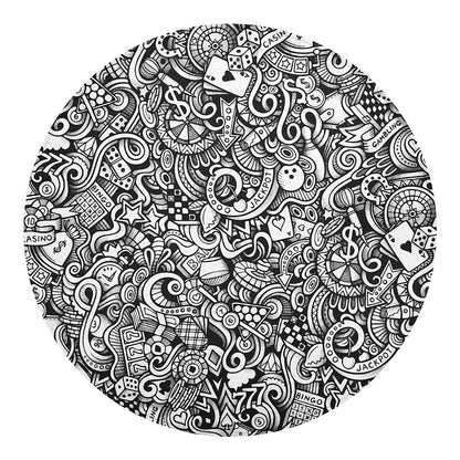 Cartoon Casino Card Pattern Print Round Blanket