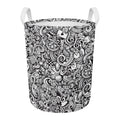 Cartoon Casino Card Pattern Print Round Laundry Basket
