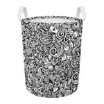 Cartoon Casino Card Pattern Print Round Laundry Basket