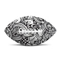 Cartoon Casino Card Pattern Print Rugby Ball