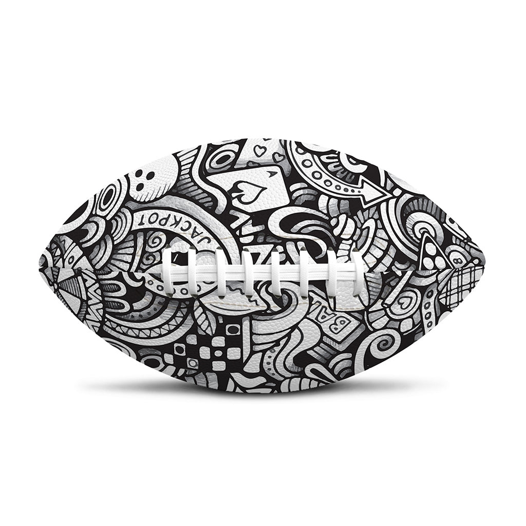 Cartoon Casino Card Pattern Print Rugby Ball