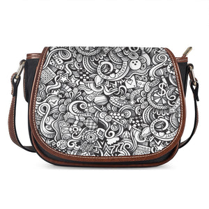 Cartoon Casino Card Pattern Print Saddle Bag