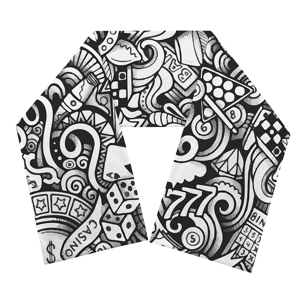 Cartoon Casino Card Pattern Print Scarf