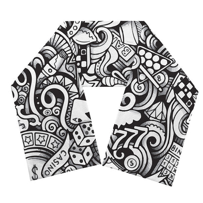 Cartoon Casino Card Pattern Print Scarf