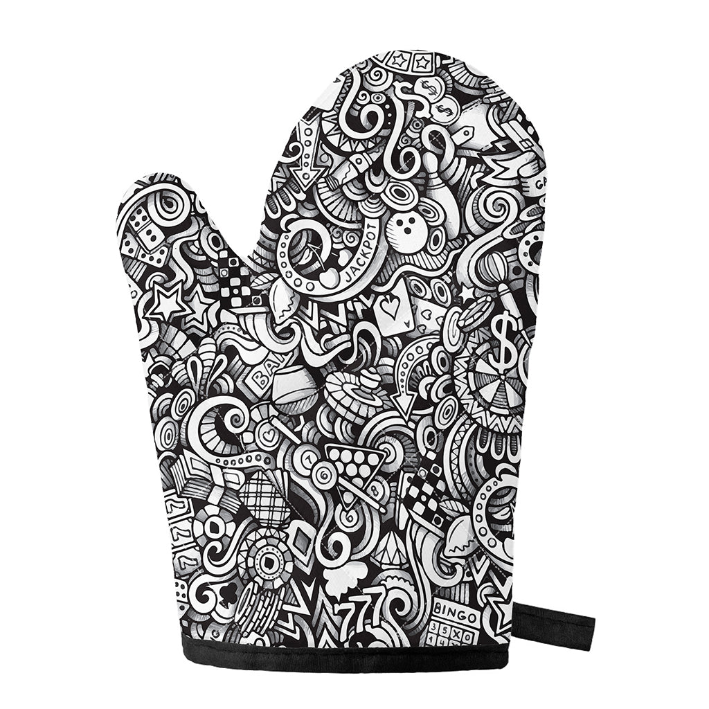 Cartoon Casino Card Pattern Print Single Oven Mitt