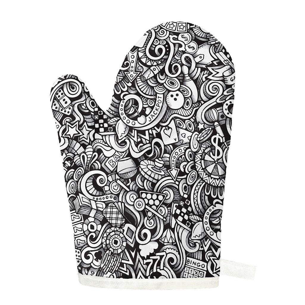 Cartoon Casino Card Pattern Print Single Oven Mitt