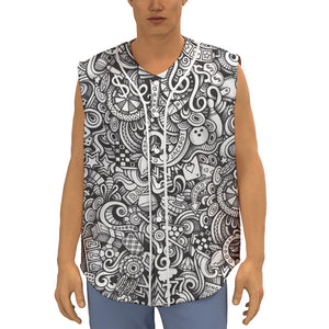 Cartoon Casino Card Pattern Print Sleeveless Baseball Jersey