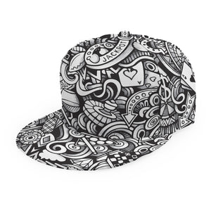 Cartoon Casino Card Pattern Print Snapback Cap