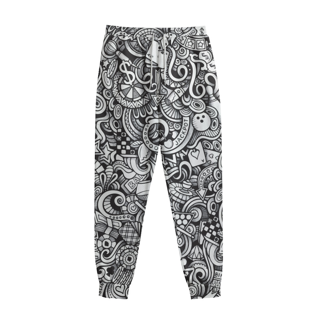 Cartoon Casino Card Pattern Print Sweatpants