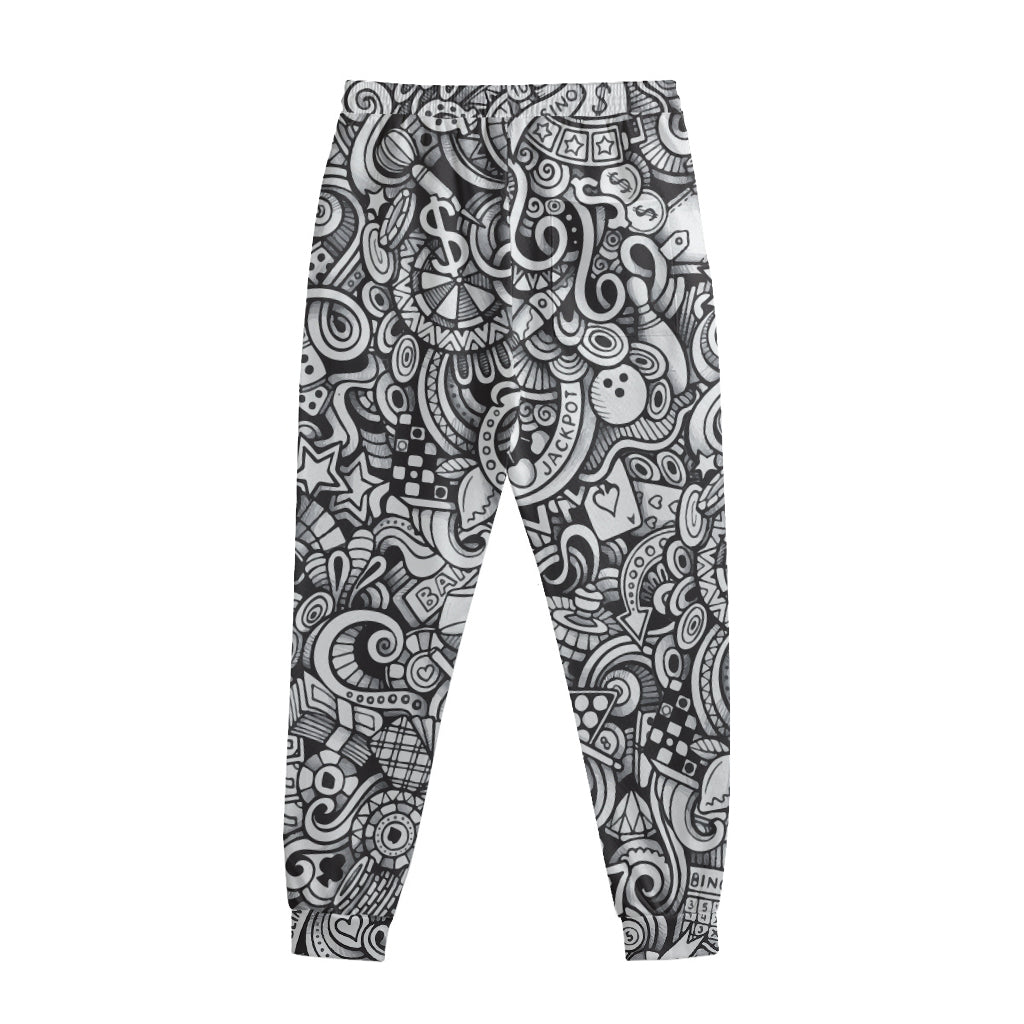 Cartoon Casino Card Pattern Print Sweatpants