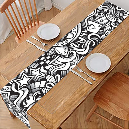 Cartoon Casino Card Pattern Print Table Runner