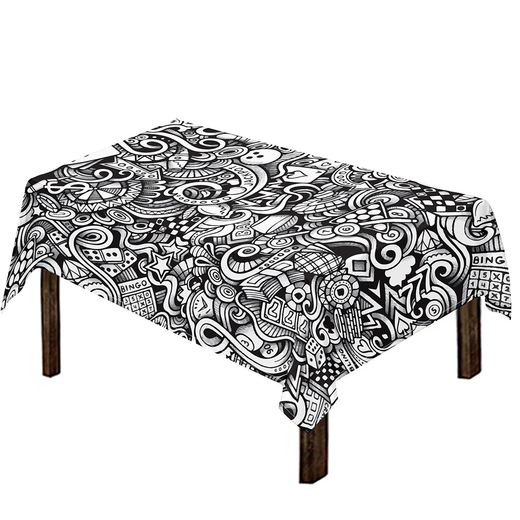 Cartoon Casino Card Pattern Print Tablecloth