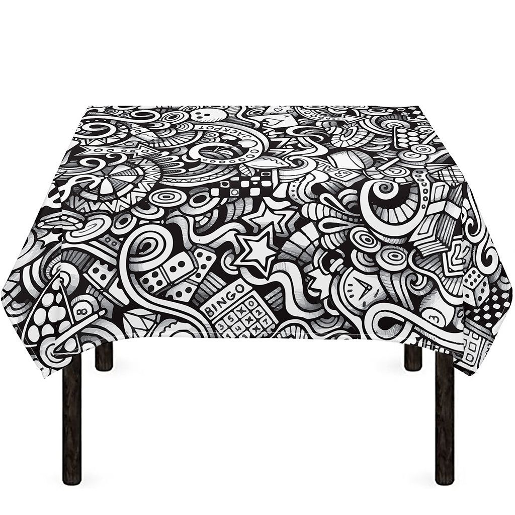 Cartoon Casino Card Pattern Print Tablecloth