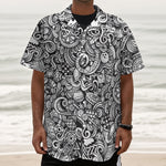 Cartoon Casino Card Pattern Print Textured Short Sleeve Shirt