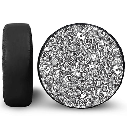 Cartoon Casino Card Pattern Print Tire Cover