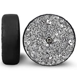 Cartoon Casino Card Pattern Print Tire Cover With Camera Hole