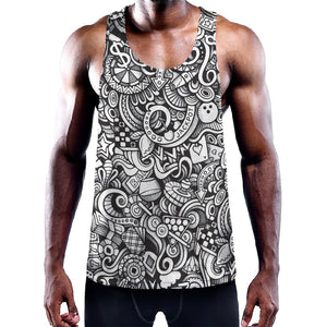 Cartoon Casino Card Pattern Print Training Tank Top