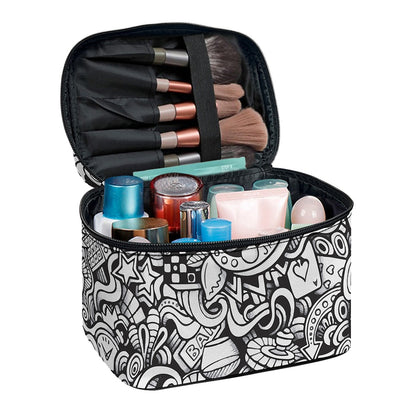 Cartoon Casino Card Pattern Print Travel Makeup Bag