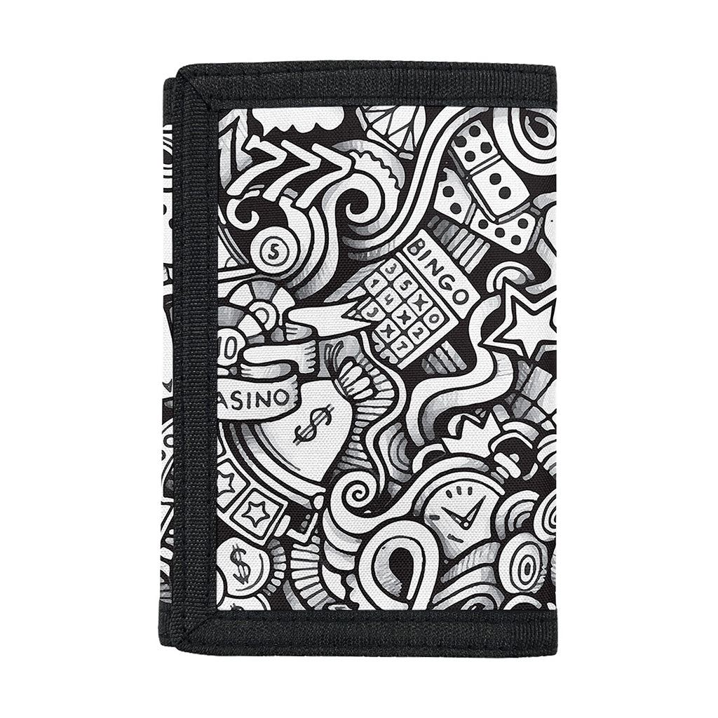 Cartoon Casino Card Pattern Print Trifold Wallet