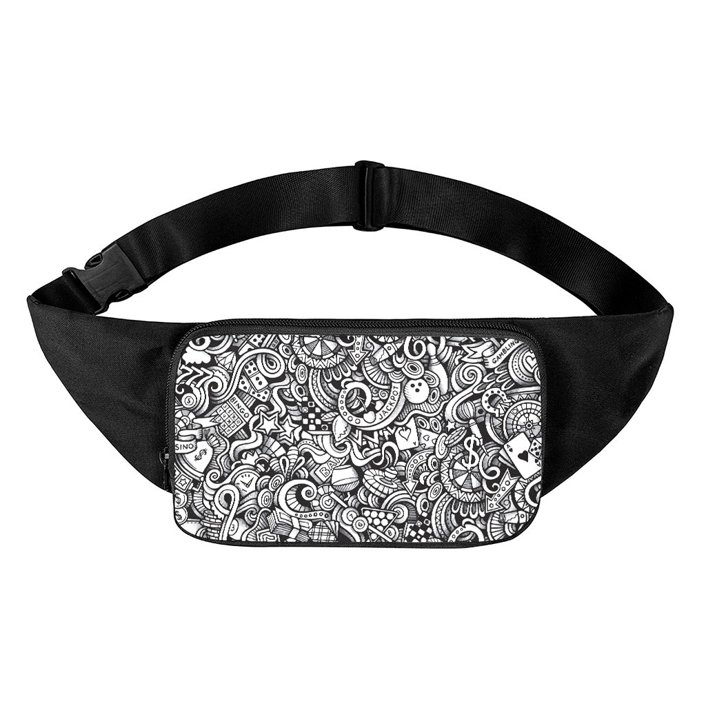 Cartoon Casino Card Pattern Print Waist Bag