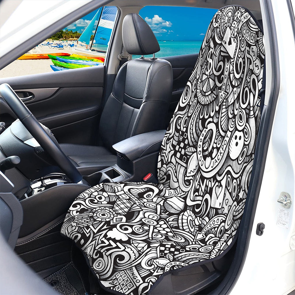 Cartoon Casino Card Pattern Print Waterproof Car Seat Cover