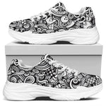Cartoon Casino Card Pattern Print White Chunky Shoes