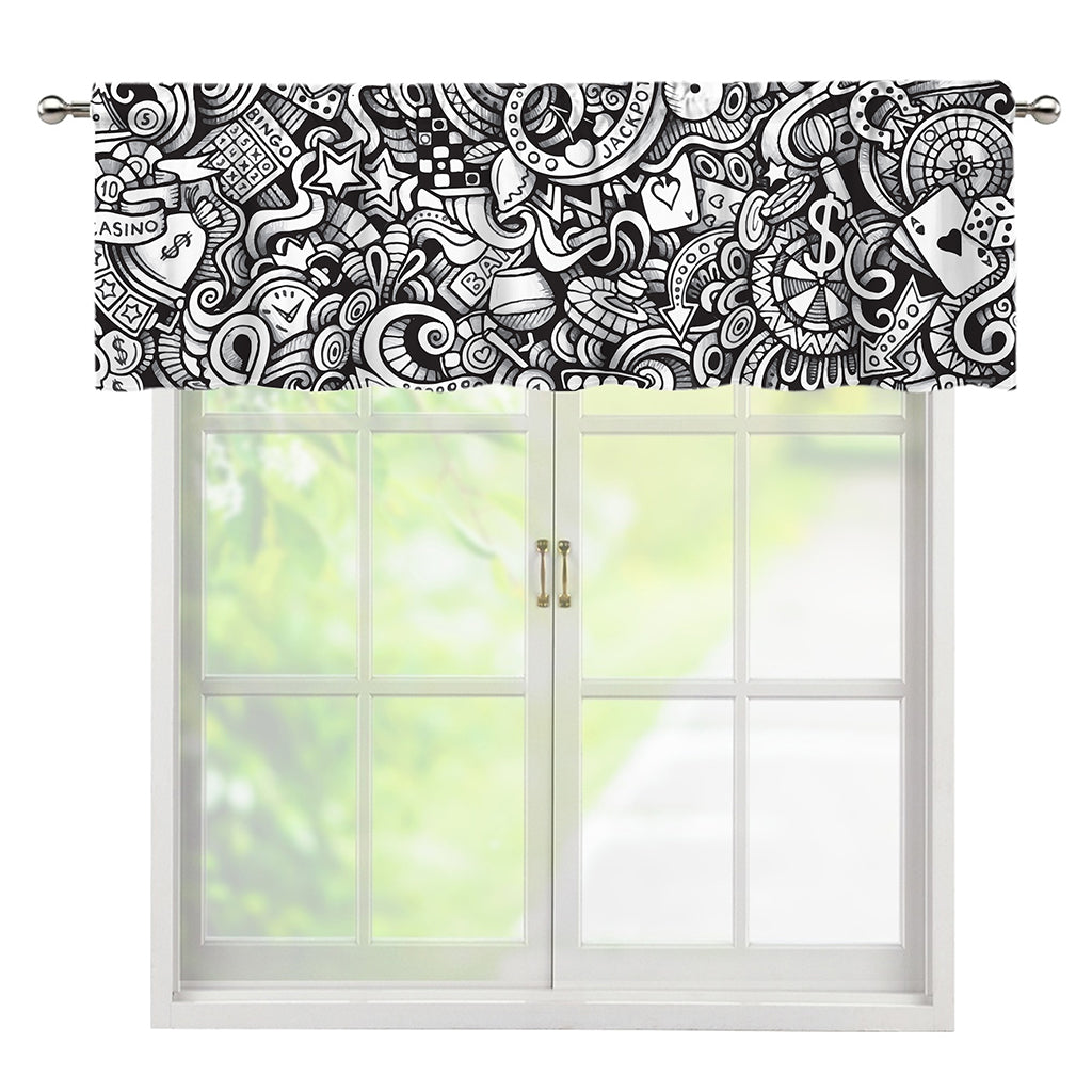 Cartoon Casino Card Pattern Print Window Valance