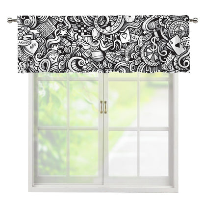Cartoon Casino Card Pattern Print Window Valance