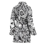 Cartoon Casino Card Pattern Print Women's Bathrobe