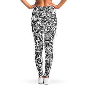 Cartoon Casino Card Pattern Print Women's Leggings