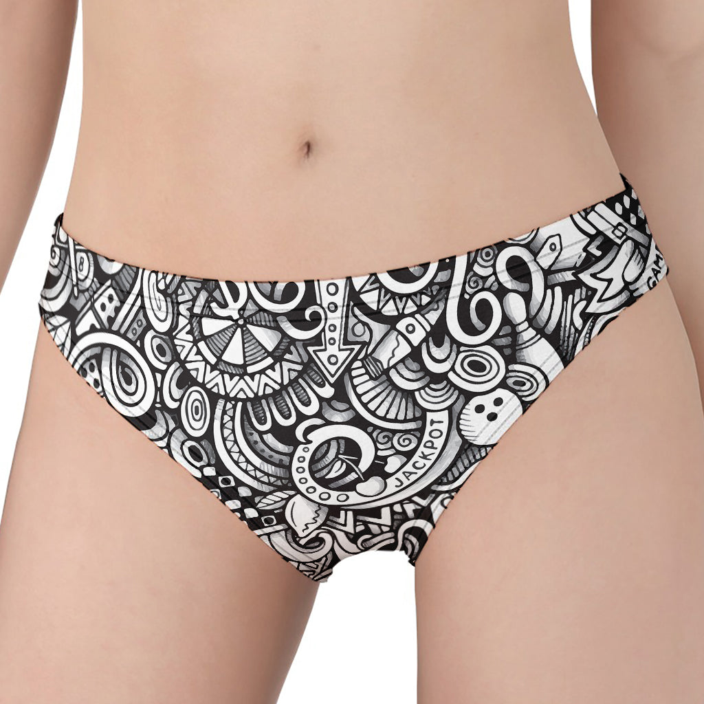 Cartoon Casino Card Pattern Print Women's Panties