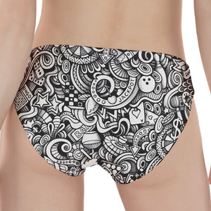 Cartoon Casino Card Pattern Print Women's Panties