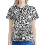 Cartoon Casino Card Pattern Print Women's Polo Shirt