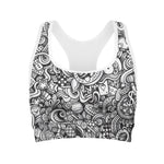 Cartoon Casino Card Pattern Print Women's Sports Bra