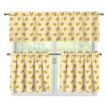 Cartoon Cheese Pattern Print 3 Piece Kitchen Curtains