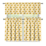 Cartoon Cheese Pattern Print 3 Piece Kitchen Curtains