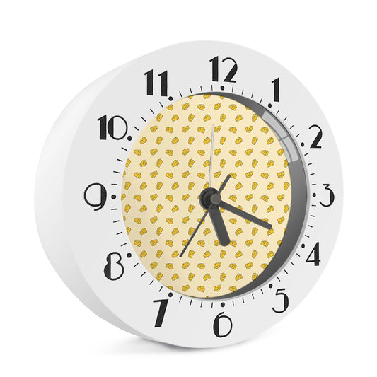 Cartoon Cheese Pattern Print Alarm Clock