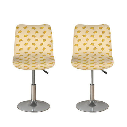 Cartoon Cheese Pattern Print Bar Stool Covers