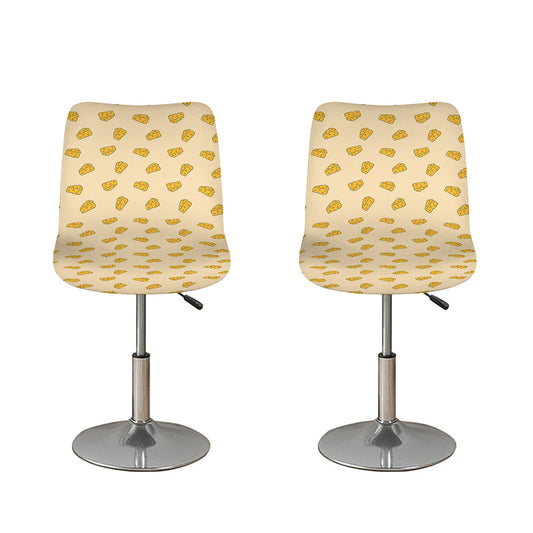 Cartoon Cheese Pattern Print Bar Stool Covers