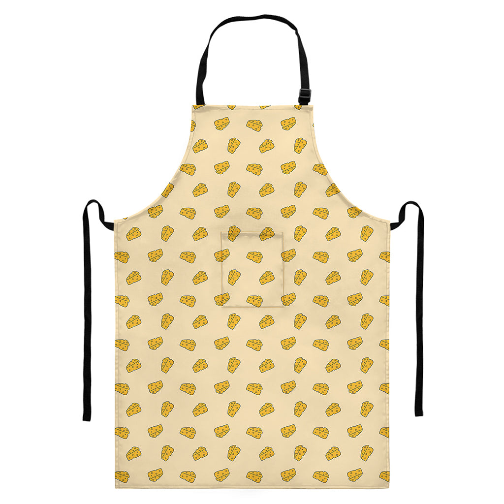 Cartoon Cheese Pattern Print Bib Apron With Pocket